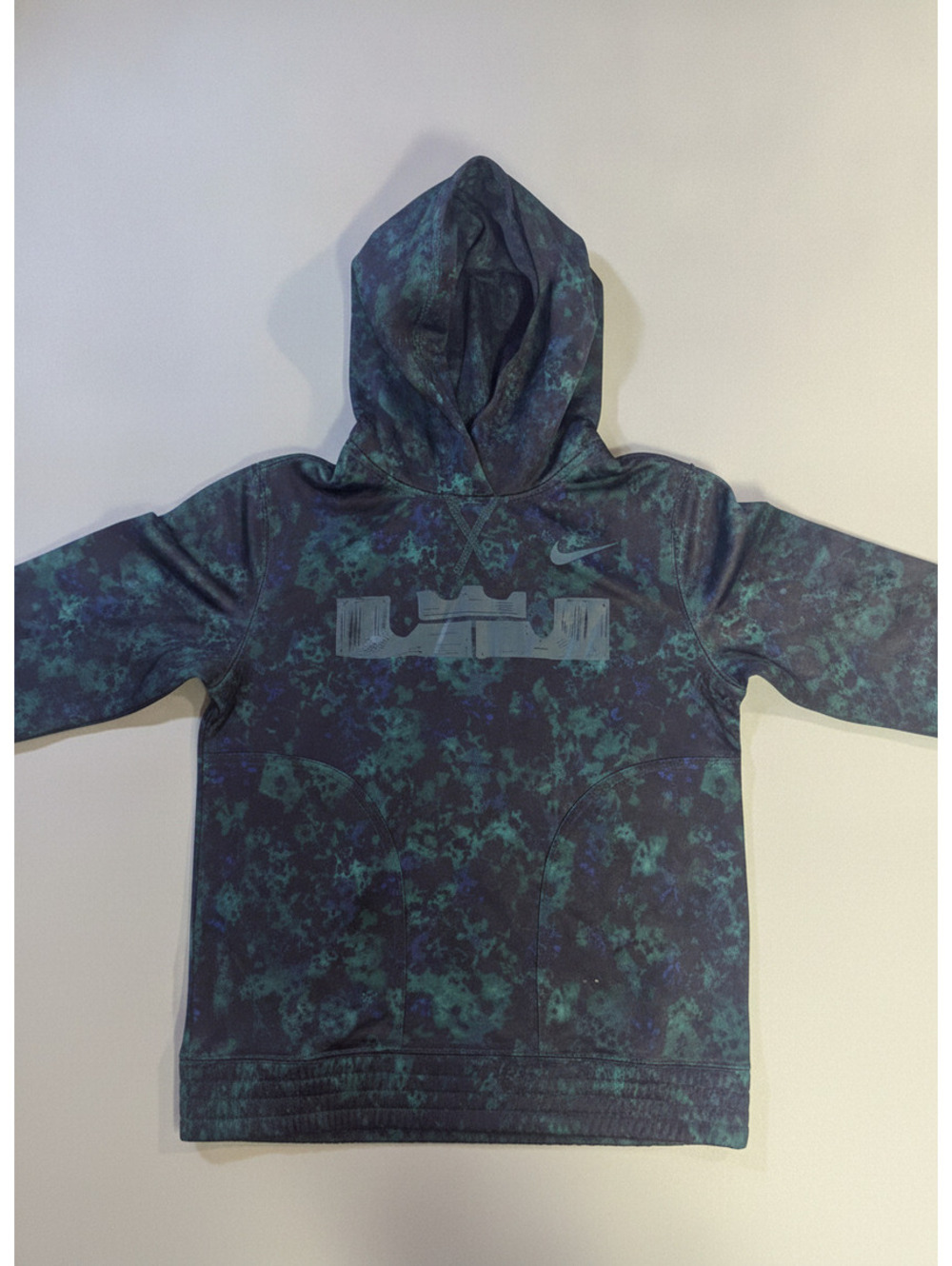 Nike Boys Hoodie LeBron Dri-Fit Standard Fit Black Green Size M